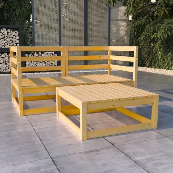 ARDEBO.de - 3-tlg. Garten-Lounge-Set Massivholz Kiefer