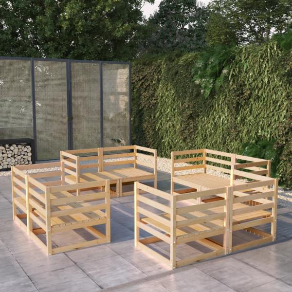 ARDEBO.de - 8-tlg. Garten-Lounge-Set Massivholz Kiefer