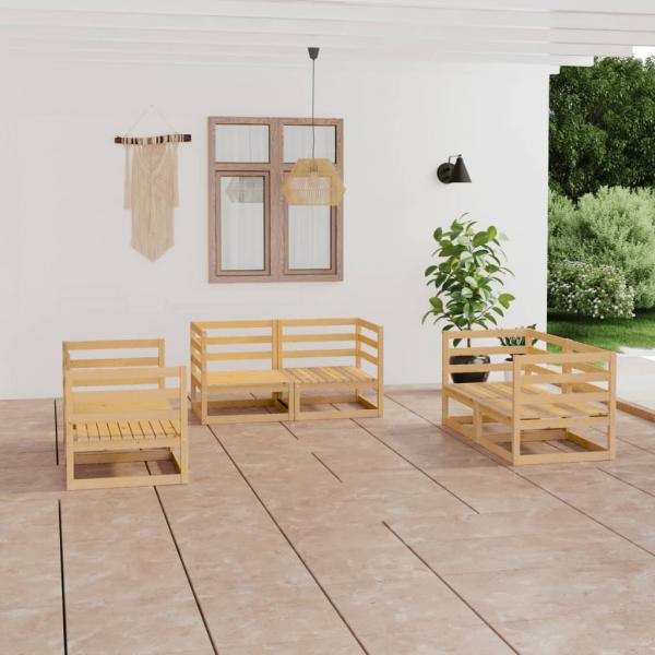 ARDEBO.de - 6-tlg. Garten-Lounge-Set Massivholz Kiefer