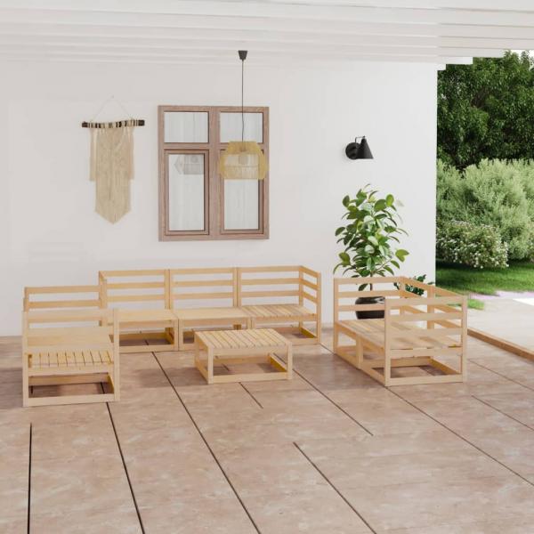 ARDEBO.de - 8-tlg. Garten-Lounge-Set Massivholz Kiefer