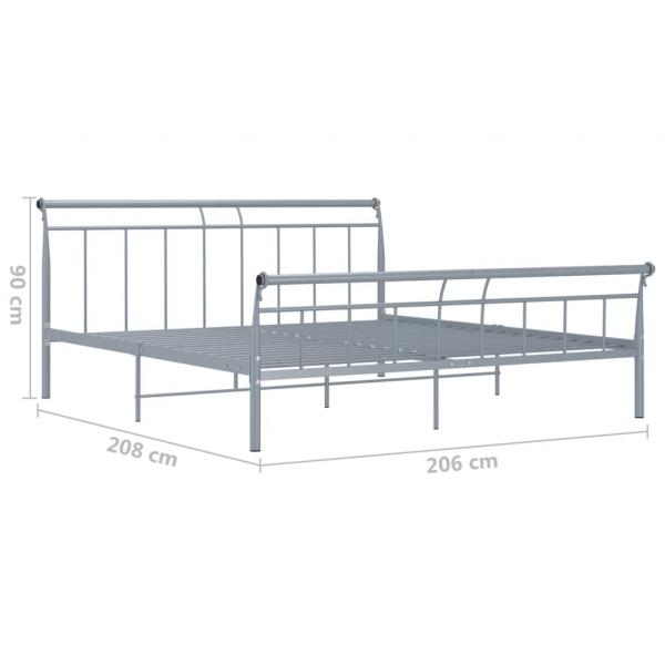 Bettgestell Grau Metall 200x200 cm