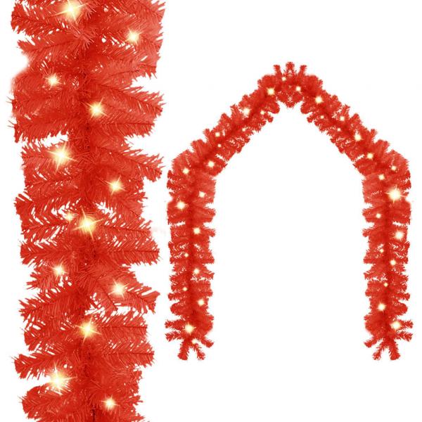 ARDEBO.de - Weihnachtsgirlande mit LED-Lichtern 20 m Rot