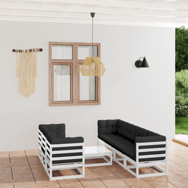 ARDEBO.de - 8-tlg. Garten-Lounge-Set mit Kissen Kiefer Massivholz