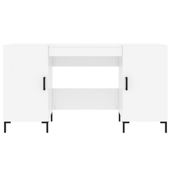 Schreibtisch Hochglanz-Weiß 140x50x75 cm Holzwerkstoff
