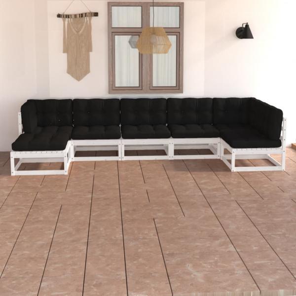 ARDEBO.de - 7-tlg. Garten-Lounge-Set mit Kissen Massivholz Kiefer