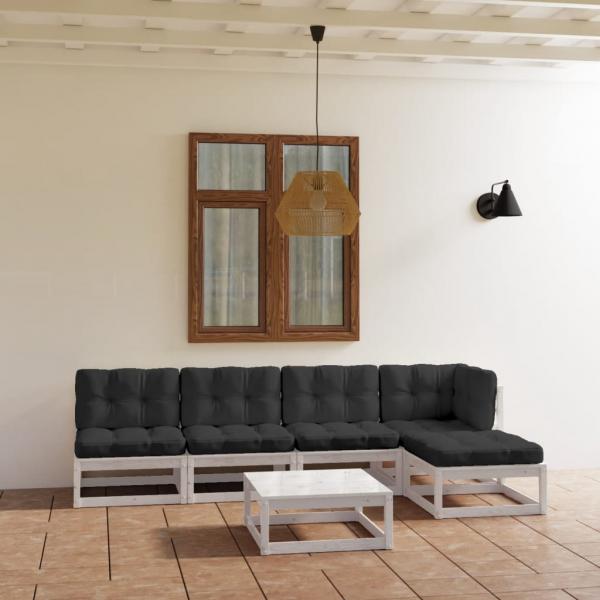 ARDEBO.de - 6-tlg. Garten-Lounge-Set mit Kissen Kiefer Massivholz