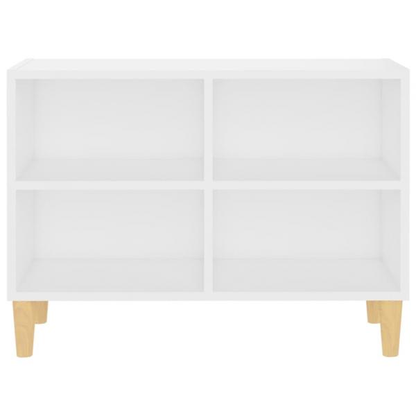 TV-Schrank mit Massivholz-Beinen Weiß 69,5x30x50 cm