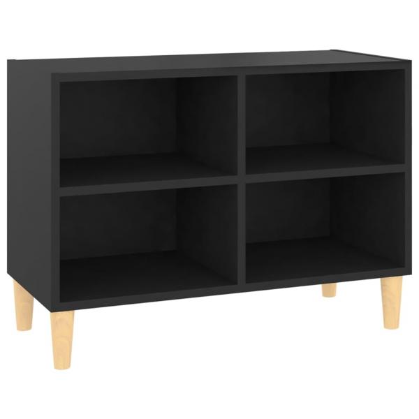 TV-Schrank mit Massivholz-Beinen Schwarz 69,5x30x50 cm