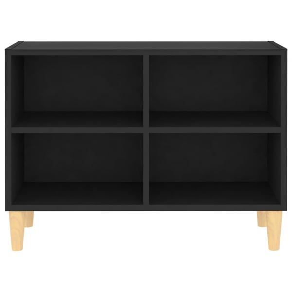 TV-Schrank mit Massivholz-Beinen Schwarz 69,5x30x50 cm