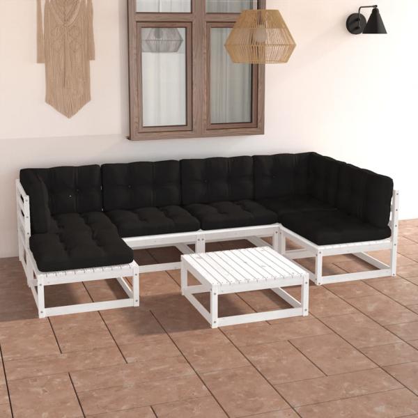 ARDEBO.de - 7-tlg. Garten-Lounge-Set mit Kissen Massivholz Kiefer