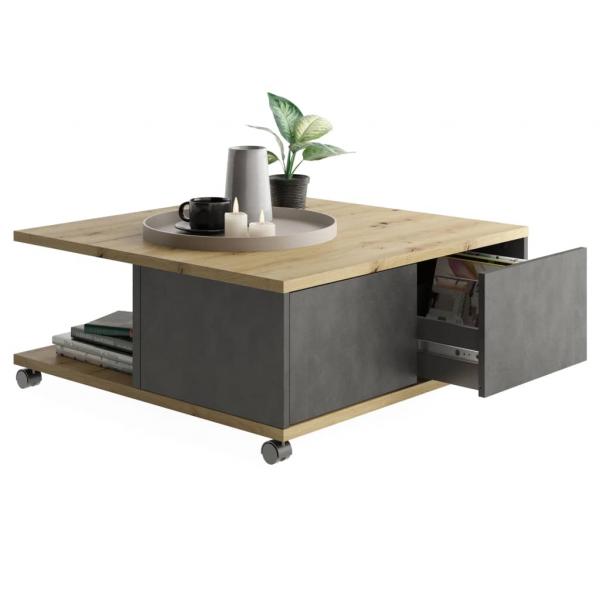 ARDEBO.de - FMD Mobiler Couchtisch Artisan-Eiche