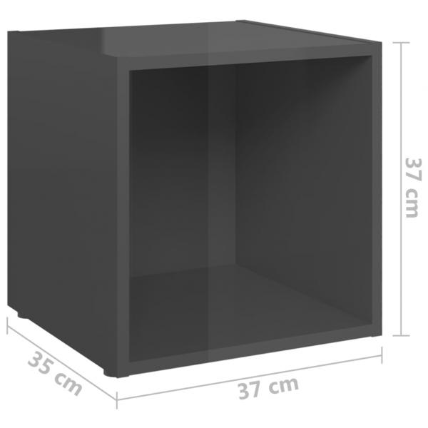 8-tlg. TV-Schrank-Set Hochglanz-Grau Holzwerkstoff