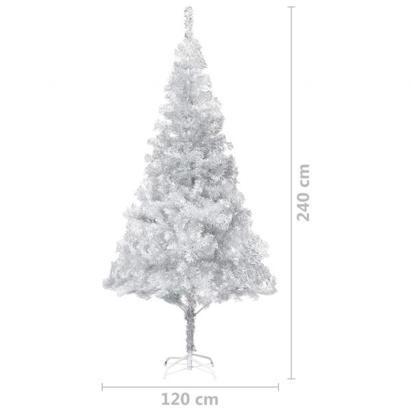 Künstlicher Weihnachtsbaum mit Ständer Silber 240 cm PET