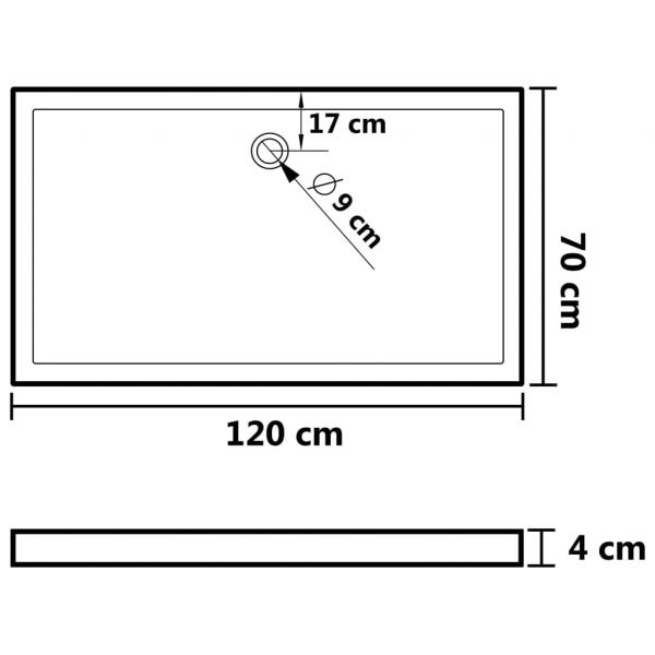 Duschtasse ABS Rechteckig Weiß 70x120 cm