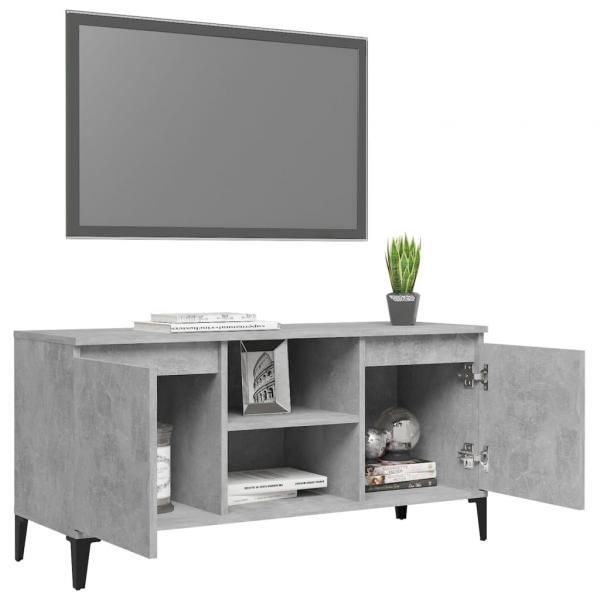 TV-Schrank mit Metallbeinen Betongrau 103,5x35x50 cm