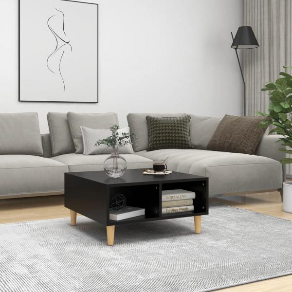 ARDEBO.de - Couchtisch Schwarz 60x60x30 cm Holzwerkstoff