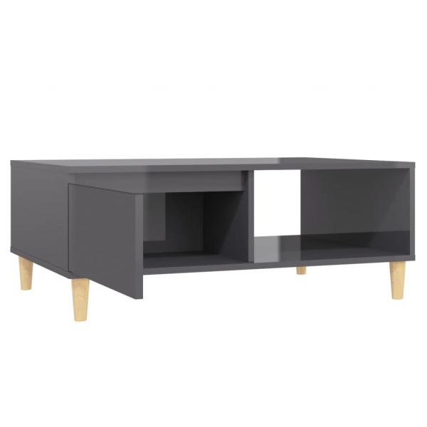 Couchtisch Hochglanz-Grau 90x60x35 cm Holzwerkstoff