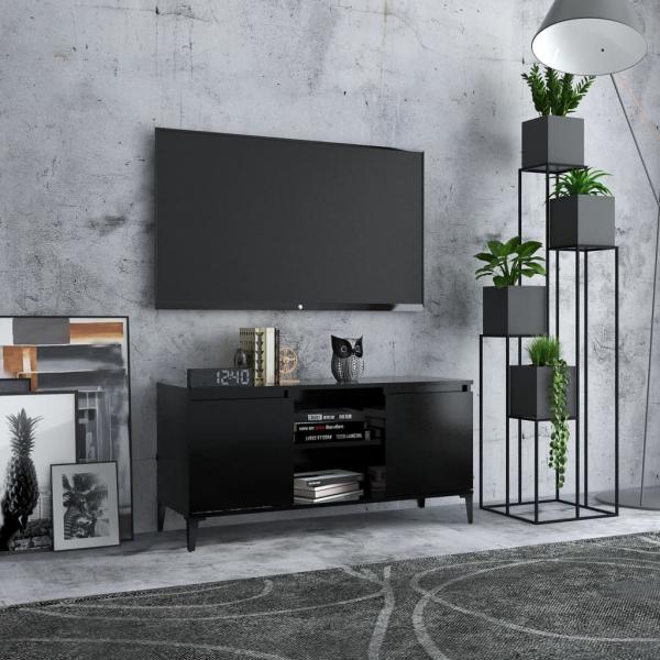 ARDEBO.de - TV-Schrank mit Metallbeinen Schwarz 103,5x35x50 cm