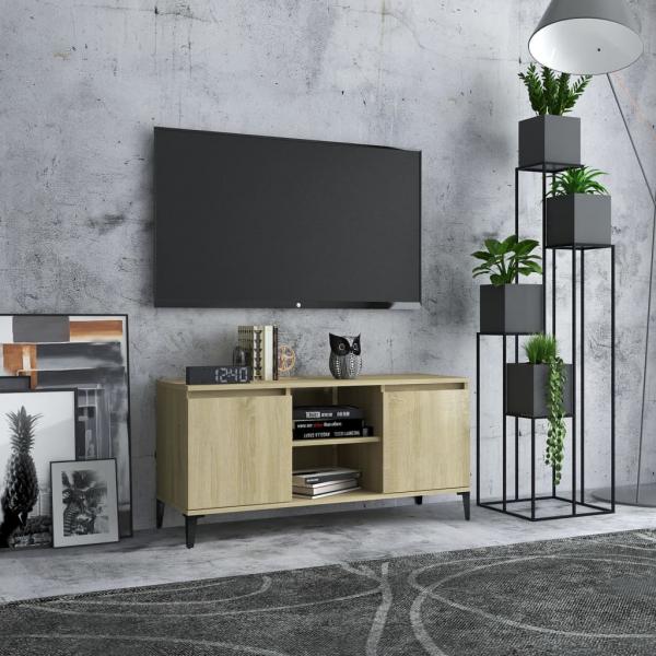 ARDEBO.de - TV-Schrank mit Metallbeinen Sonoma-Eiche 103,5x35x50 cm