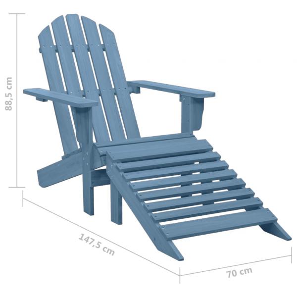 Adirondack-Gartenstuhl mit Fußstütze Massivholz Tanne Blau