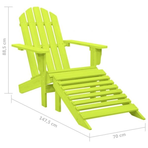 Adirondack-Gartenstuhl mit Fußteil Massivholz Tanne Grün