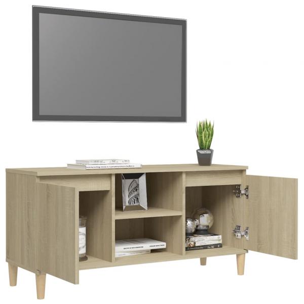 TV-Schrank mit Massivholz-Beinen Sonoma-Eiche 103,5x35x50 cm