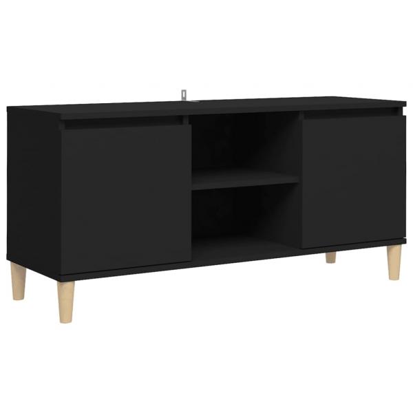 TV-Schrank mit Massivholz-Beinen Schwarz 103,5x35x50 cm