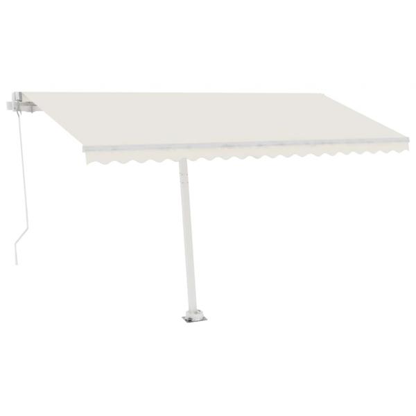 Markise Manuell Einziehbar mit LED 400x350 cm Creme  