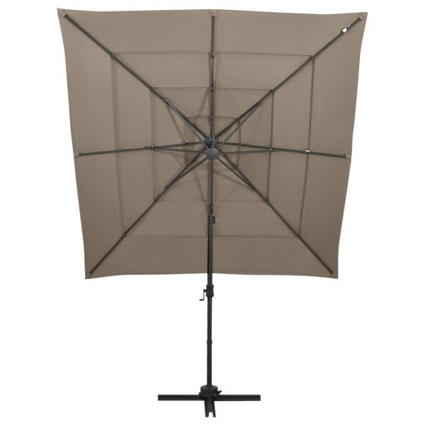 Sonnenschirm mit Aluminium-Mast 4-lagig Taupe 250x250 cm