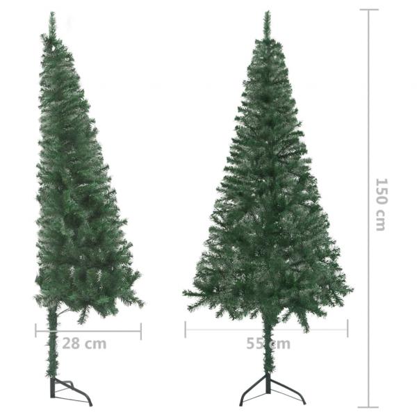 Künstlicher Eck-Weihnachtsbaum Grün 150 cm PVC