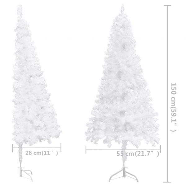 Künstlicher Eck-Weihnachtsbaum Weiß 150 cm PVC