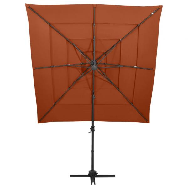 Sonnenschirm mit Aluminium-Mast 4-lagig Terrakotta 250x250cm