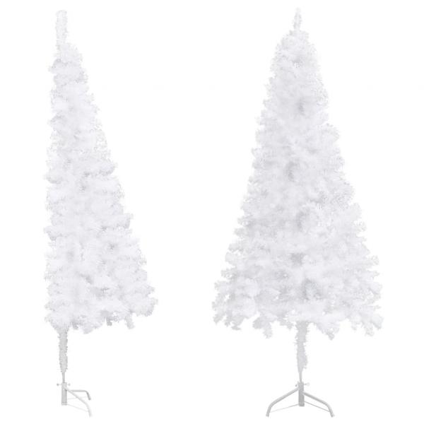 Künstlicher Eck-Weihnachtsbaum Weiß 210 cm PVC 