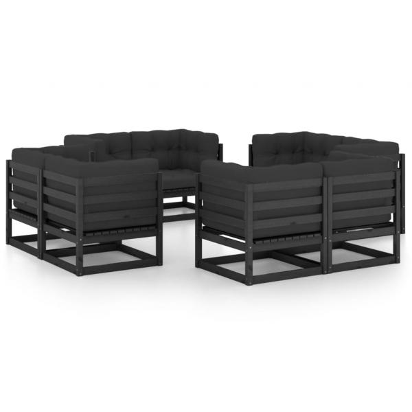 ARDEBO.de - 8-tlg. Garten-Lounge-Set mit Kissen Kiefer Massivholz