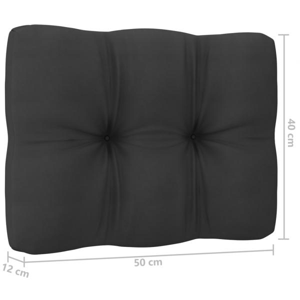 Gartensofa 2-Sitzer mit Kissen Schwarz Kiefer Massivholz