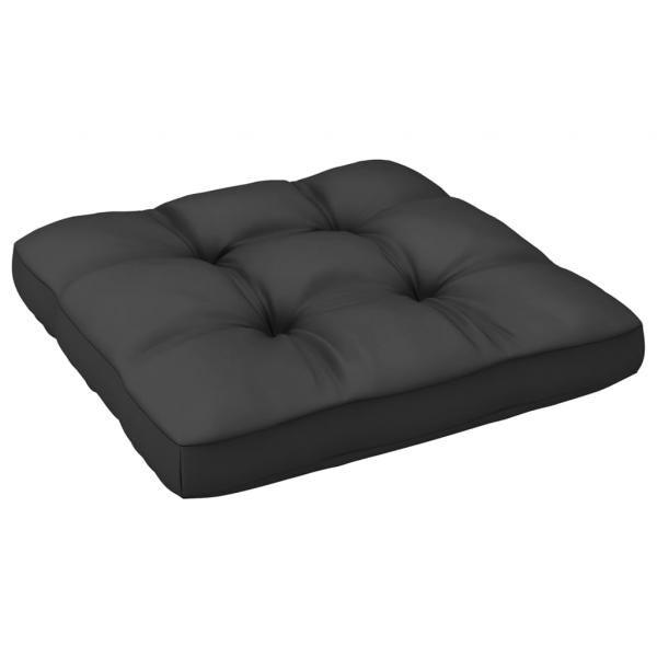 Gartensofa 2-Sitzer mit Kissen Schwarz Kiefer Massivholz