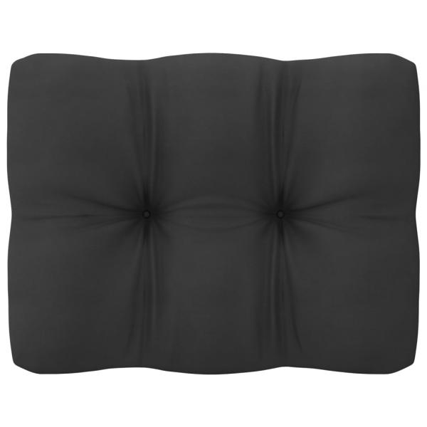 Gartensofa 2-Sitzer mit Kissen Schwarz Kiefer Massivholz