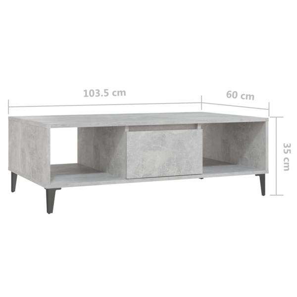 Couchtisch Betongrau 103,5x60x35 cm Holzwerkstoff