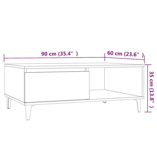 Couchtisch Sonoma-Eiche 90x60x35 cm Holzwerkstoff