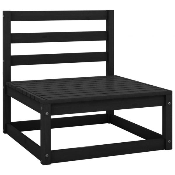 ARDEBO.de - Garten-Mittelsofa Schwarz Massivholz Kiefer