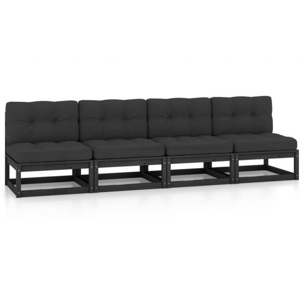 ARDEBO.de - 4-Sitzer-Gartensofa mit Kissen Kiefer Massivholz