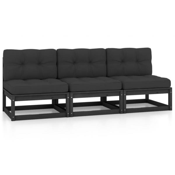 ARDEBO.de - 3-Sitzer-Sofa mit Kissen Kiefer Massivholz