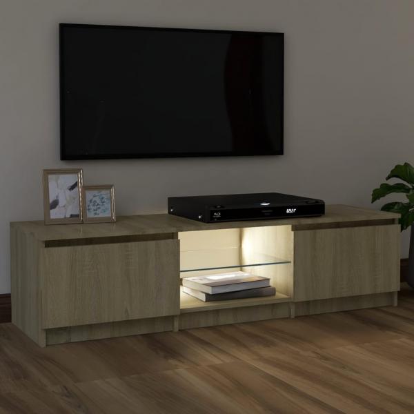 TV-Schrank mit LED-Leuchten Sonoma-Eiche 120x30x35,5 cm