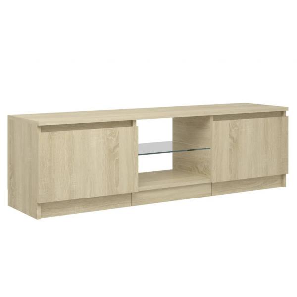 TV-Schrank mit LED-Leuchten Sonoma-Eiche 120x30x35,5 cm