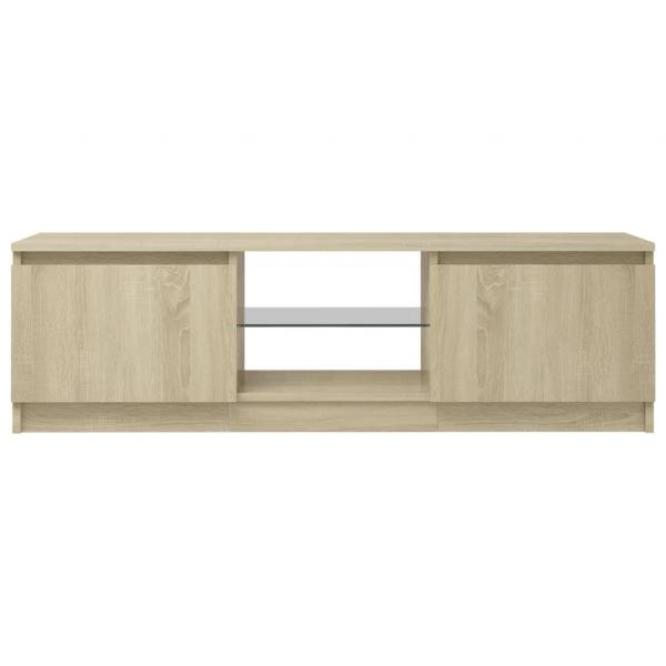 TV-Schrank mit LED-Leuchten Sonoma-Eiche 120x30x35,5 cm