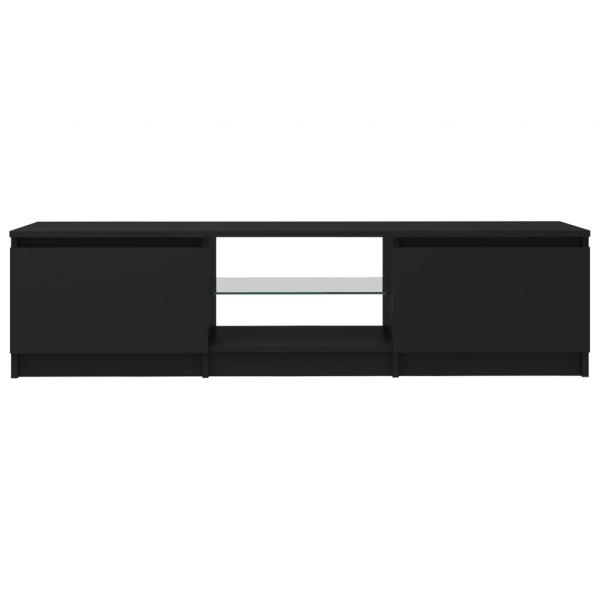 TV-Schrank mit LED-Leuchten Schwarz 140x40x35,5 cm