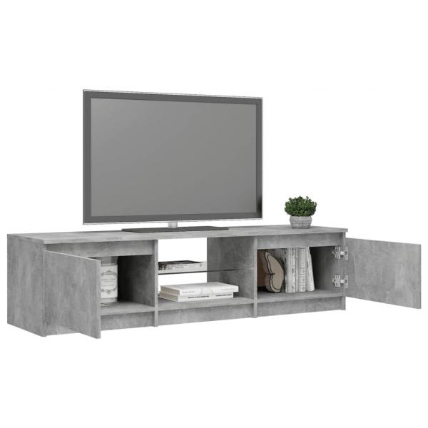 TV-Schrank mit LED-Leuchten Betongrau 140x40x35,5 cm