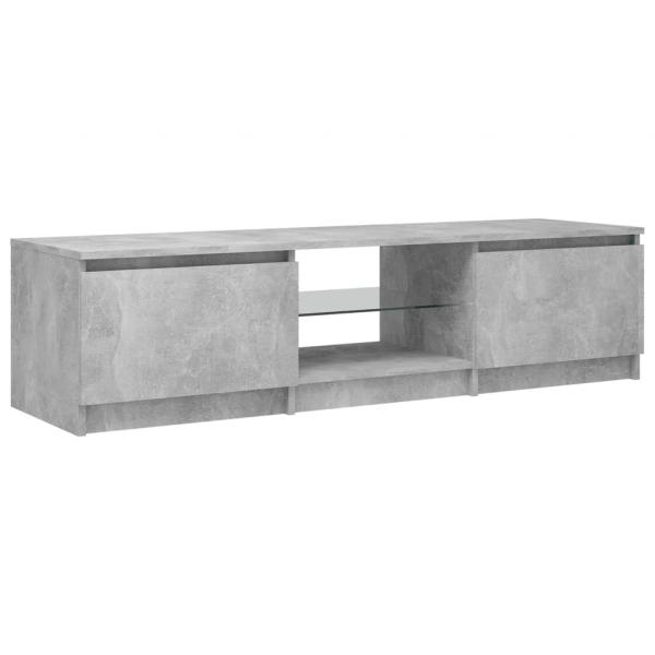 TV-Schrank mit LED-Leuchten Betongrau 140x40x35,5 cm