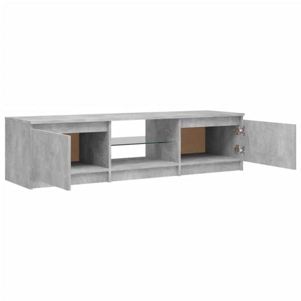 TV-Schrank mit LED-Leuchten Betongrau 140x40x35,5 cm