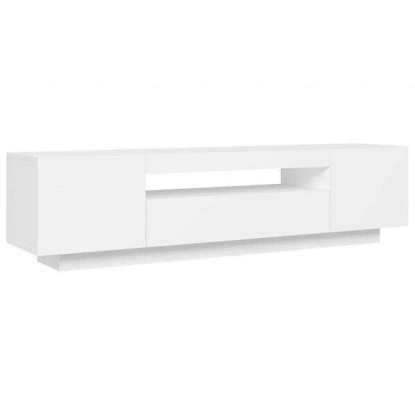 TV-Schrank mit LED-Leuchten Weiß 160x35x40 cm